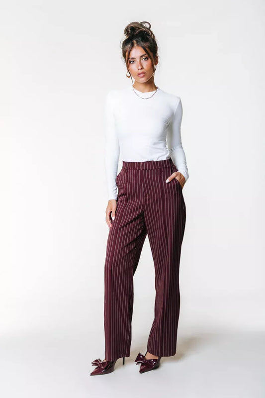 COLORFUL REBEL Rus Pinstripe Straight Pants