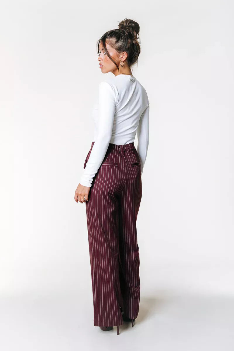 COLORFUL REBEL Rus Pinstripe Straight Pants