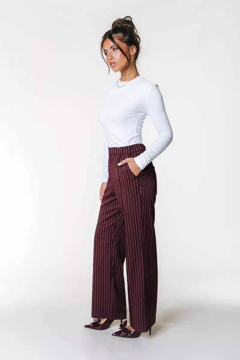 COLORFUL REBEL Rus Pinstripe Straight Pants