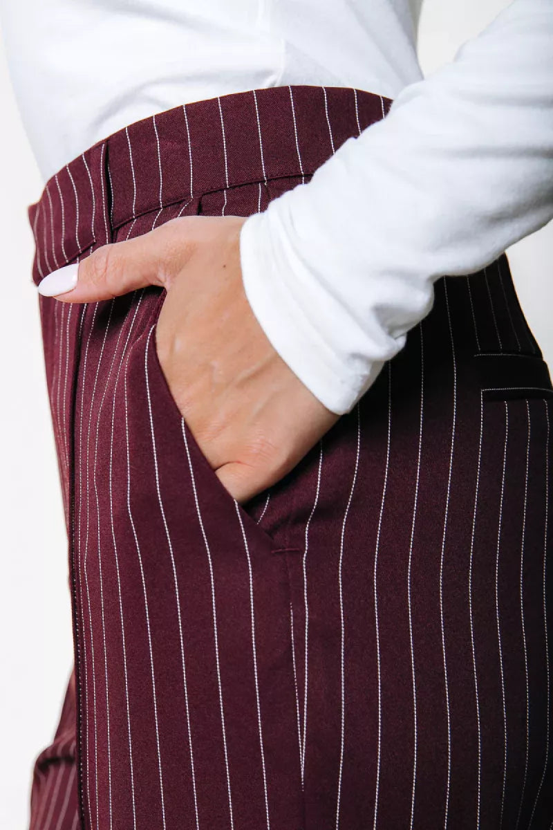 COLORFUL REBEL Rus Pinstripe Straight Pants