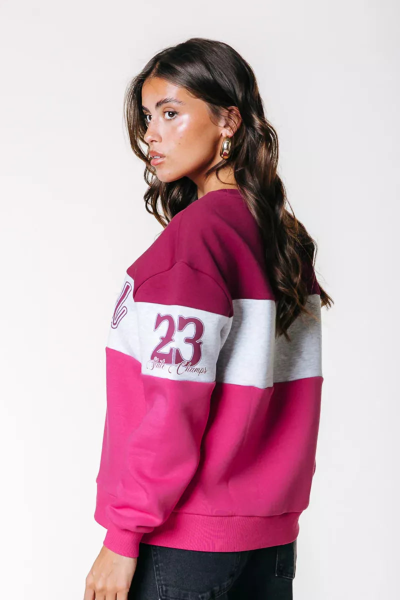 COLORFUL REBEL Colour Block Logo Sweat