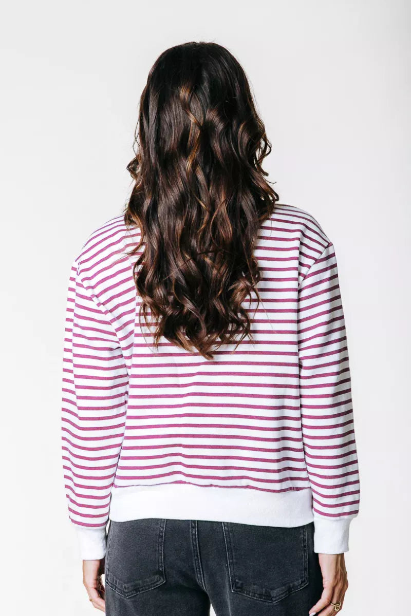 COLORFUL REBEL Striped Zip Sweat