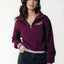 COLORFUL REBEL Striped Cuff Zip Sweat - Merlot