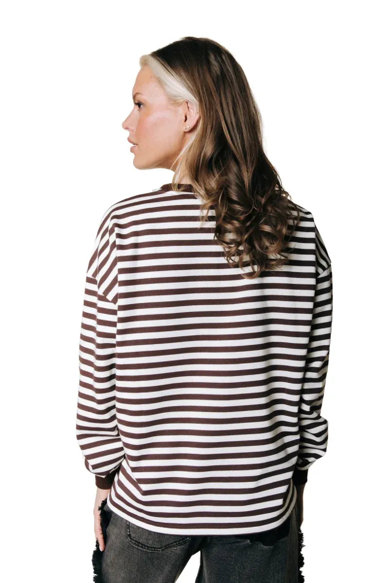 COLORFUL REBEL Striped Wavy Logo Longsleeve