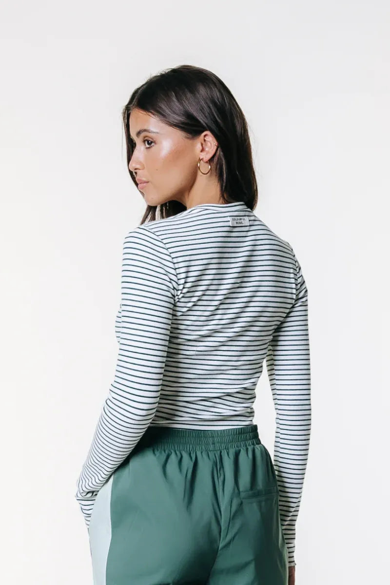 COLORFUL REBEL Jessie Stripe Rib Top