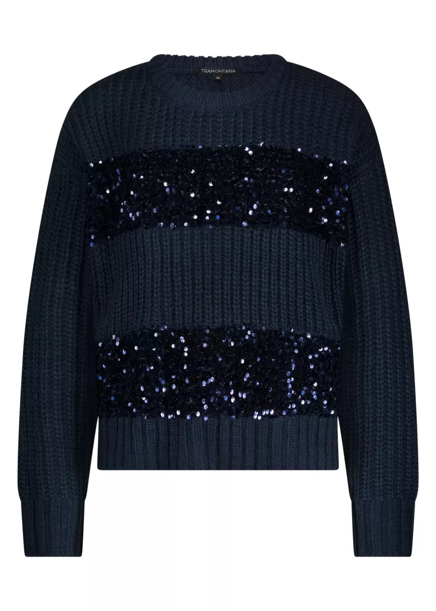 TRAMONTANA Jumper Sequin Stripes