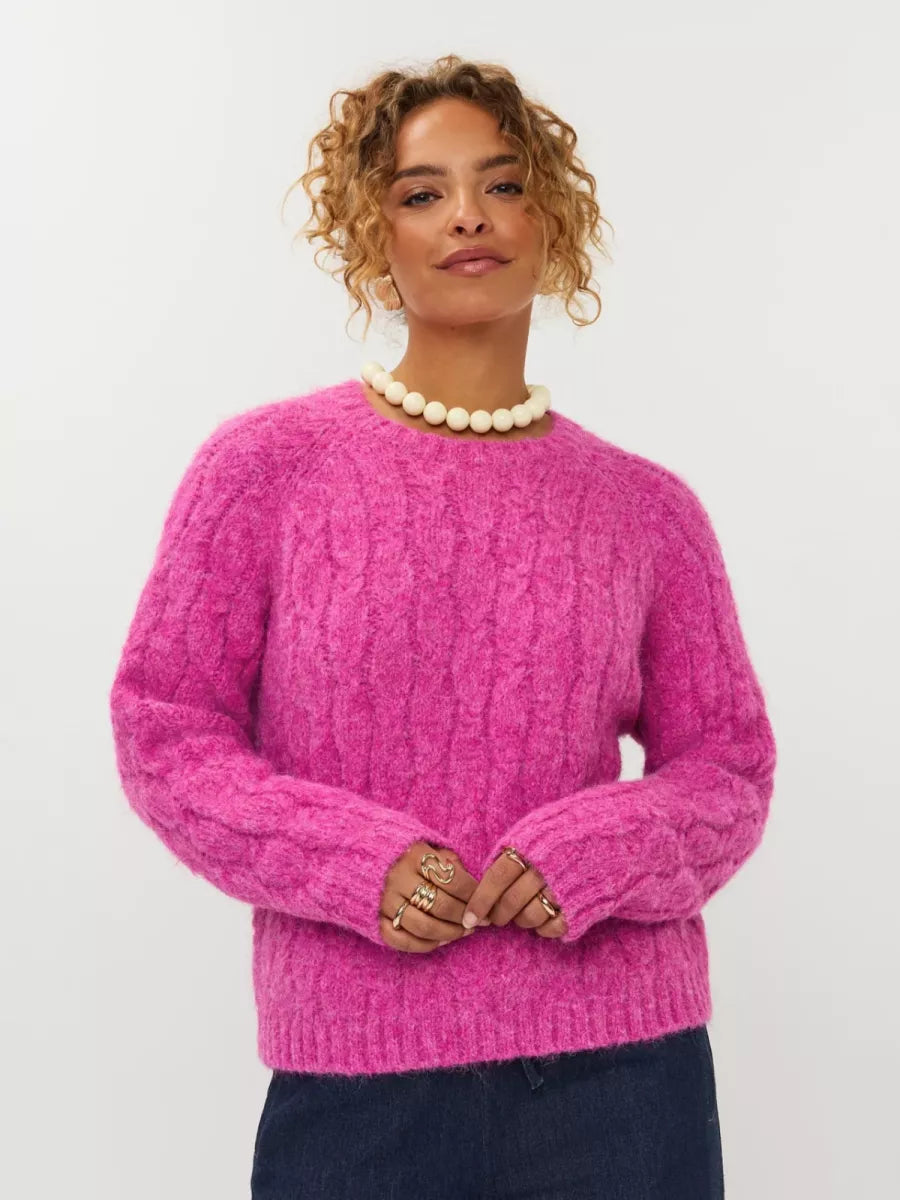 Ydence Knitted Sweater Fiene - Fuchsia
