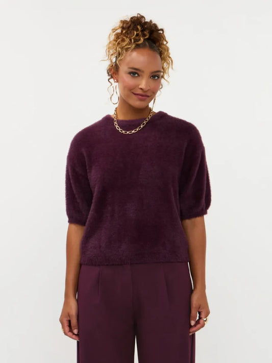 Ydence Knitted Top Mary - Aubergine