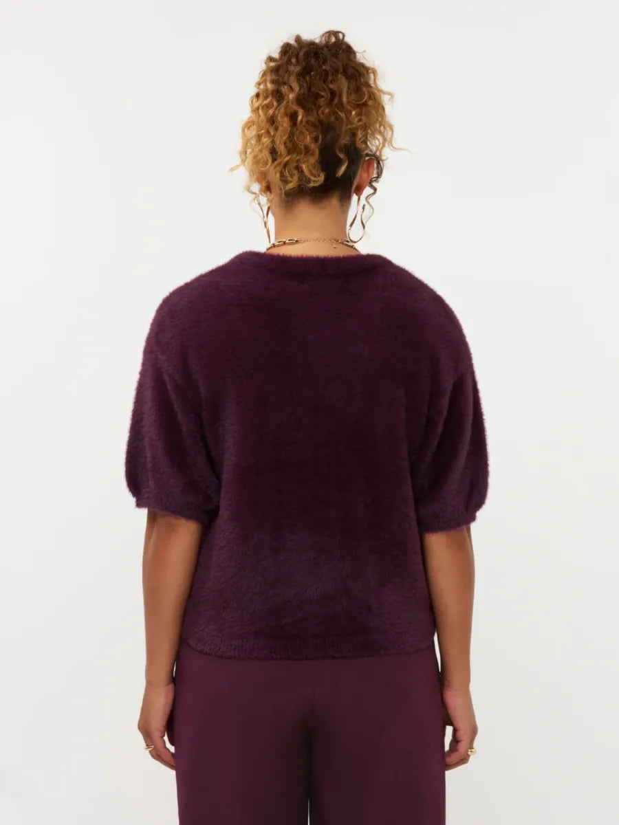 Ydence Knitted Top Mary - Aubergine