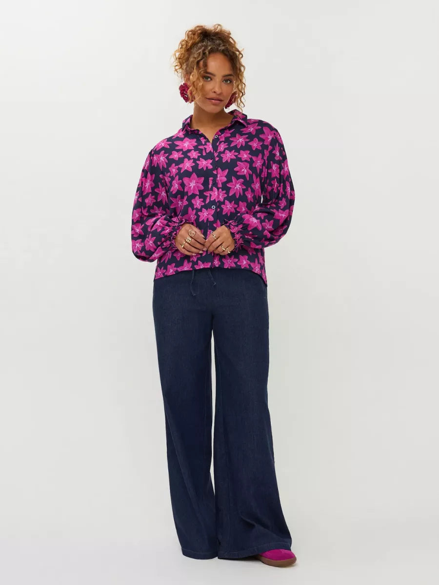 Ydence Blouse Alyssa - Navy Flower