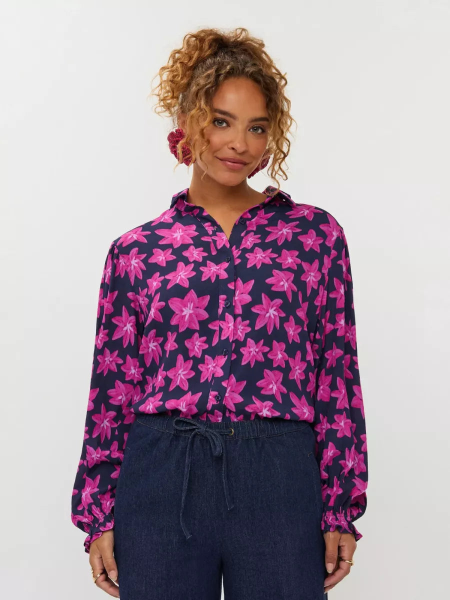 Ydence Blouse Alyssa - Navy Flower