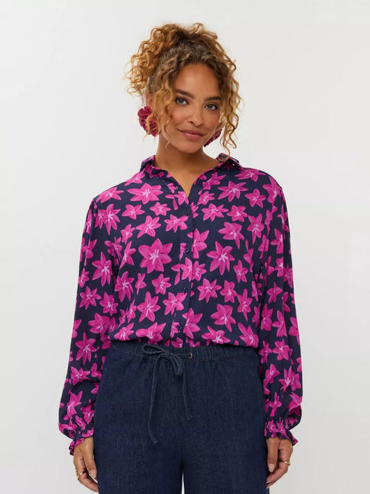 Ydence Blouse Alyssa - Navy Flower