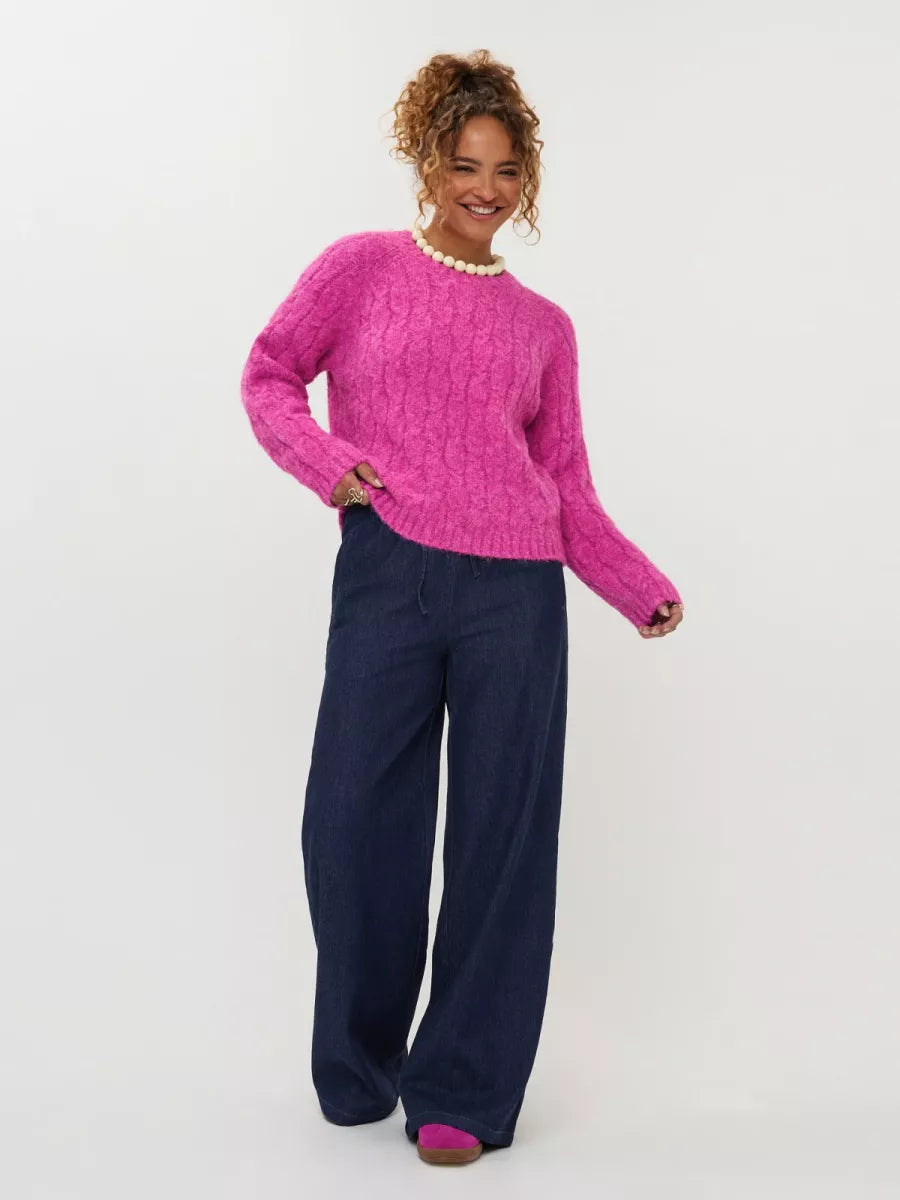Ydence Knitted Sweater Fiene - Fuchsia