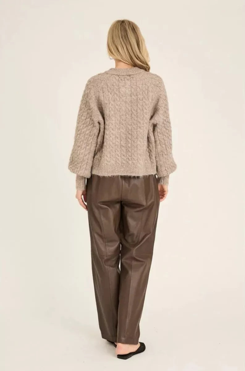A VIEUW Kabba Knit Cardigan - Light Brown
