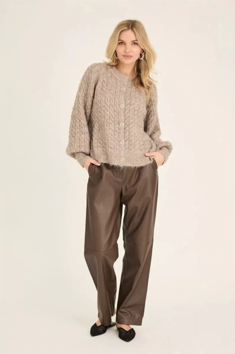 A VIEUW Kabba Knit Cardigan - Light Brown