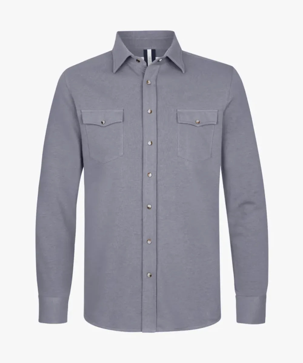 PROFUOMO French Terry Overshirt - Mid Blue