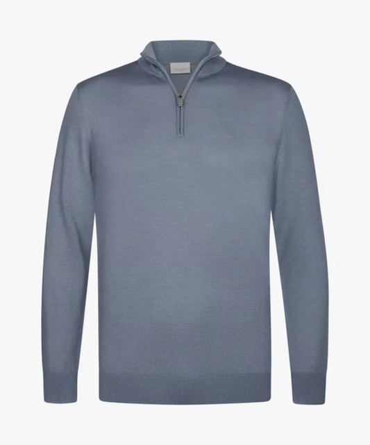 PROFUOMO Blauwe Merino Half Zip