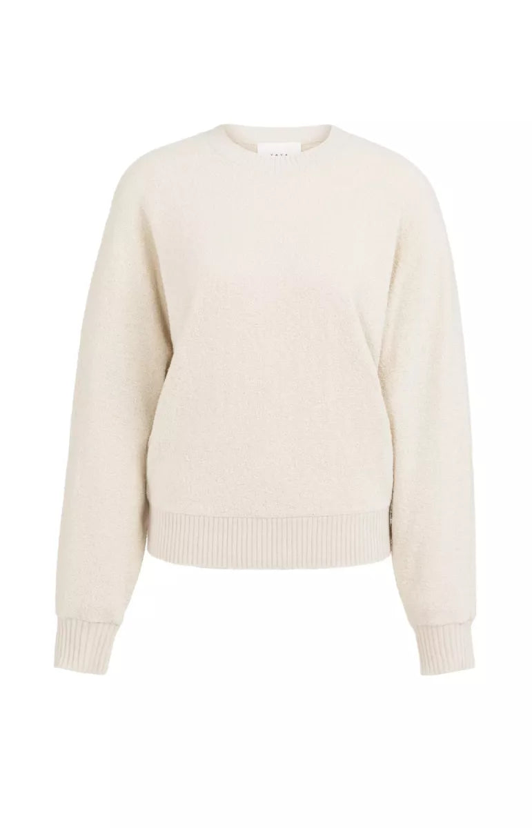 YAYA Bouclé Trui met Vleermuismouwen