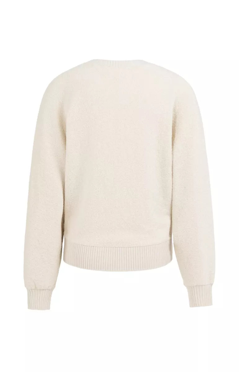 YAYA Bouclé Trui met Vleermuismouwen