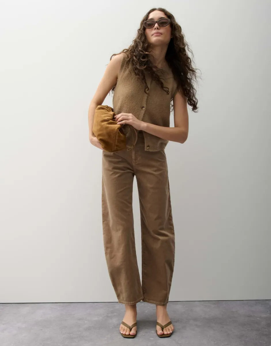 OPUS-PANTS Mari Cosmo Barrel Jeans - Light Mocca