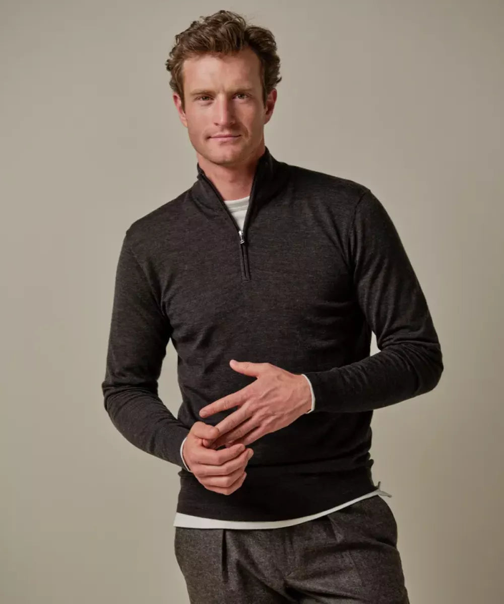 PROFUOMO Bruine Merino Half Zip