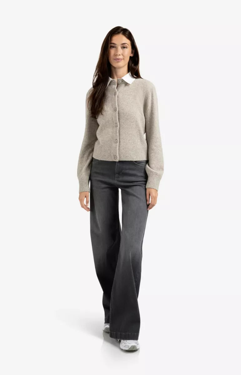 YAYA Cardigan with Detachable Collar