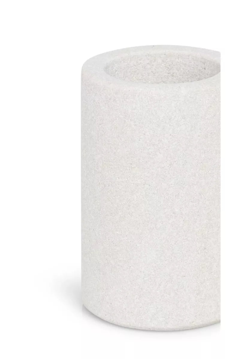 YAYA Cilindervormige Zandsteen Kandelaar - 8x5,2cm