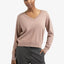 YAYA Double V-Neck Sweater - Blush Pink