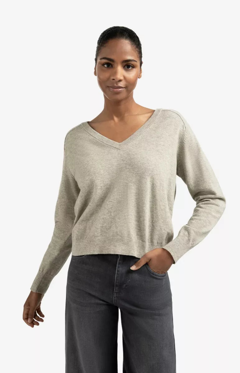 YAYA Double V-Neck Sweater