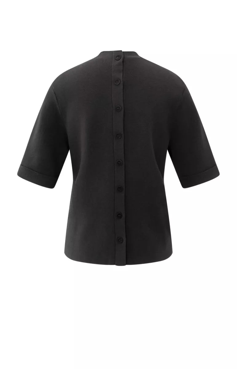 YAYA Sweater With Back Buttons