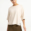 YAYA Oversized Gebreid T-Shirt - Almond Peach Pink Melange