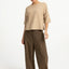 YAYA Oversized Gebreid T-Shirt - Beige Melange