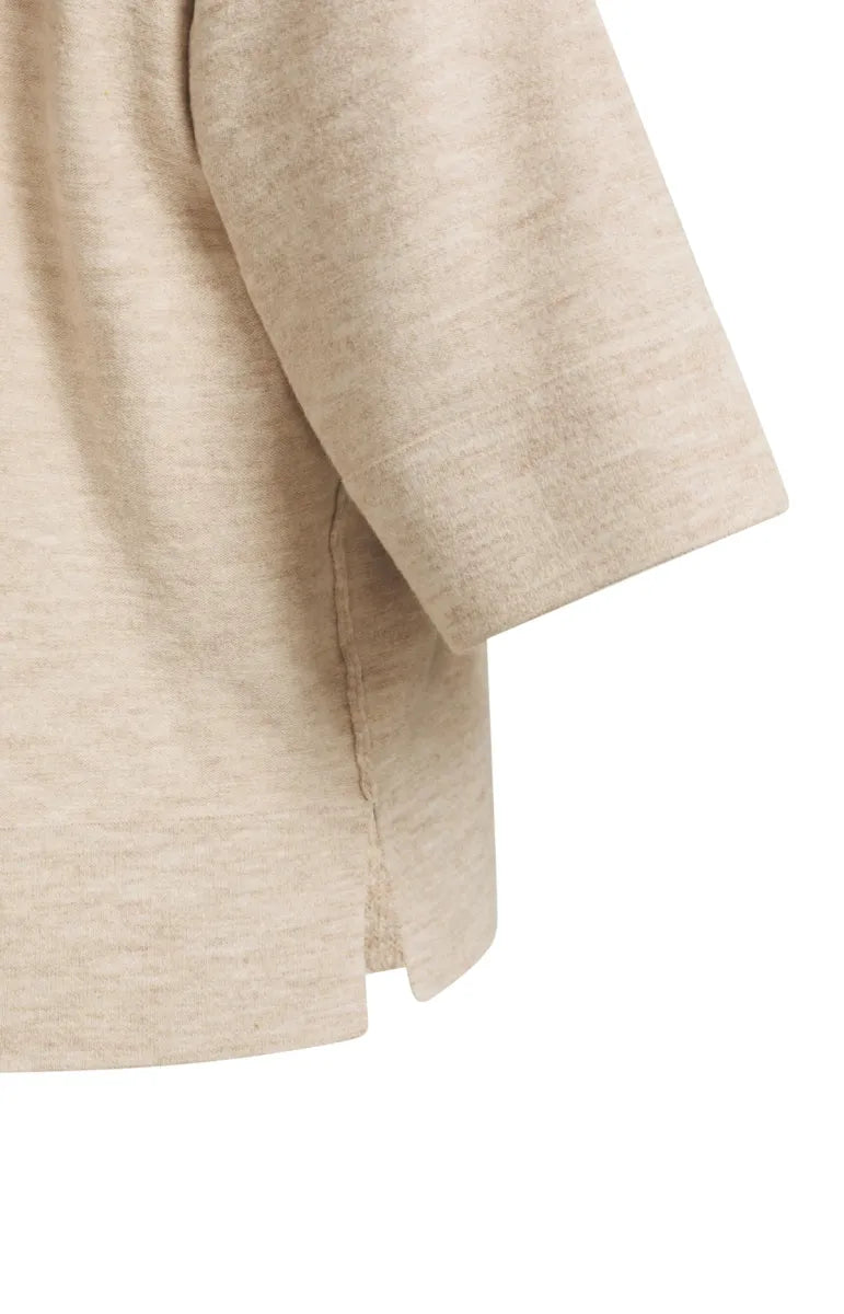 YAYA Oversized Gebreid T-Shirt - Beige Melange