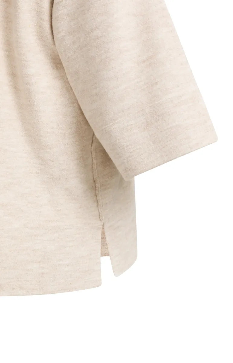 YAYA Oversized Gebreid T-Shirt - Almond Peach Pink Melange