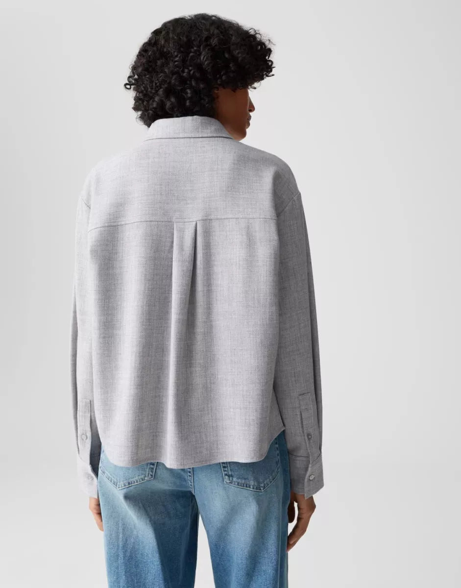 OPUS Blouse Felange - Hazy Fog Melange