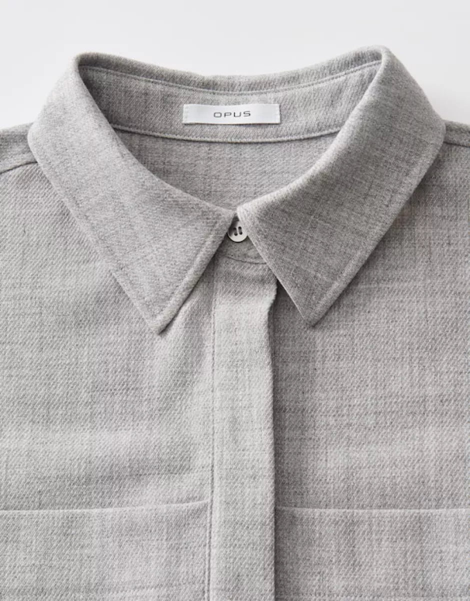 OPUS Blouse Felange - Hazy Fog Melange