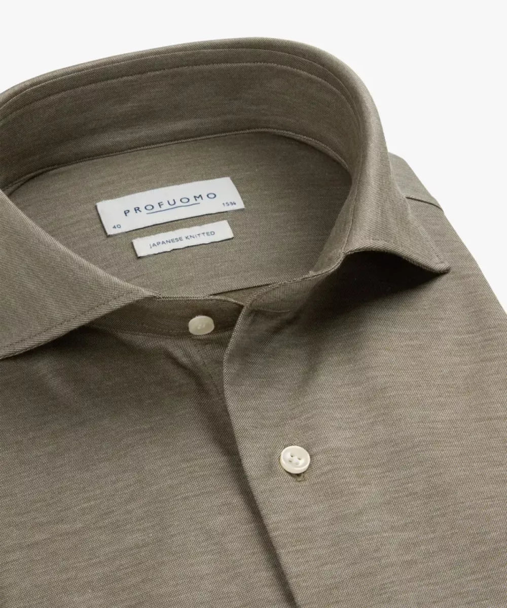 PROFUOMO Japanese Knitted Overhemd - Groen