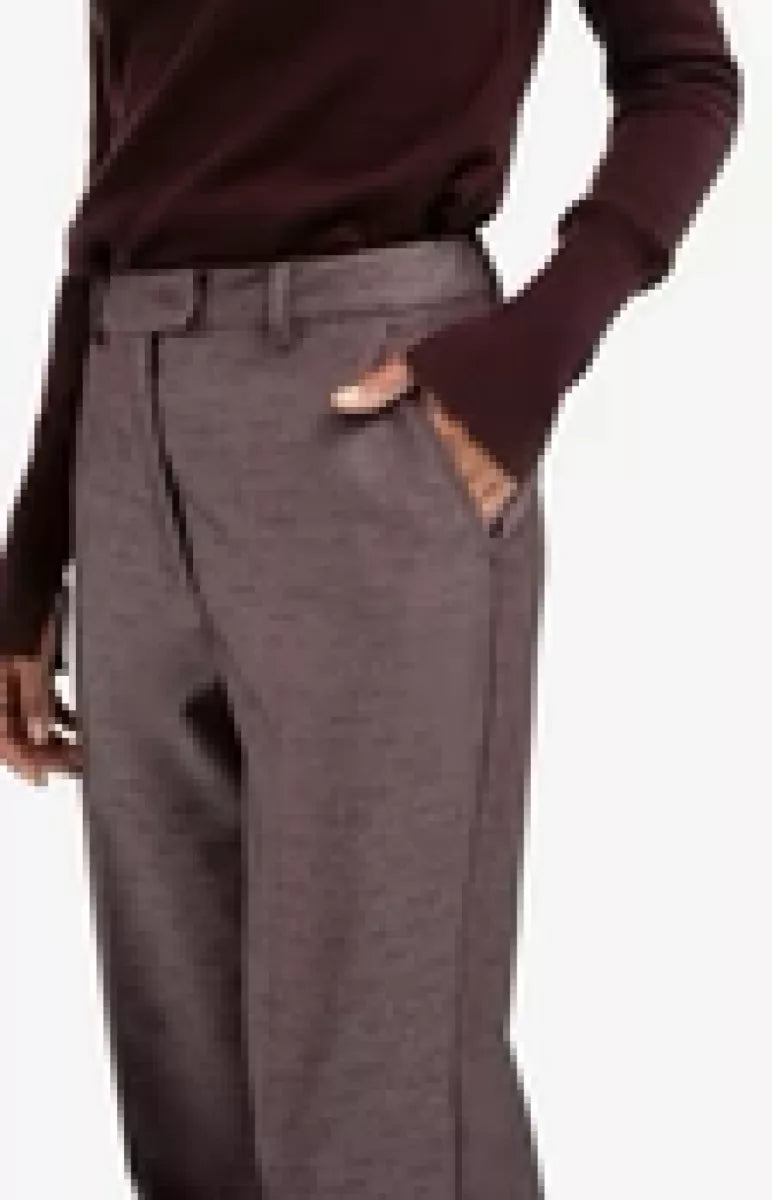 YAYA YAYA Shiny woven trousers - CAMEL