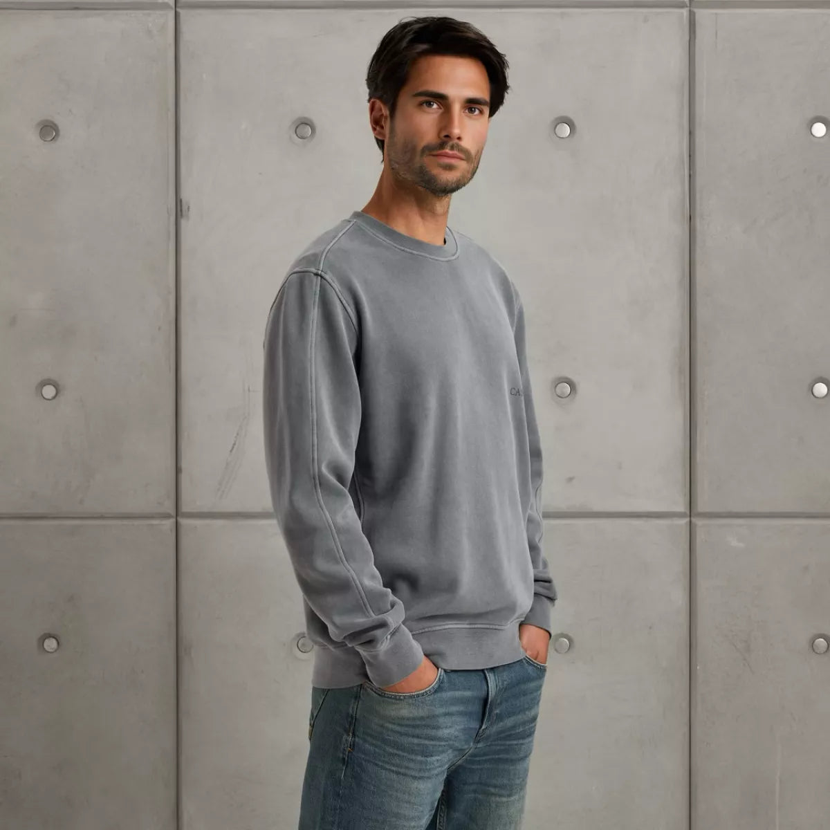 CAST IRON Long sleeve r-neck relaxed fit swe - DIVERSEN