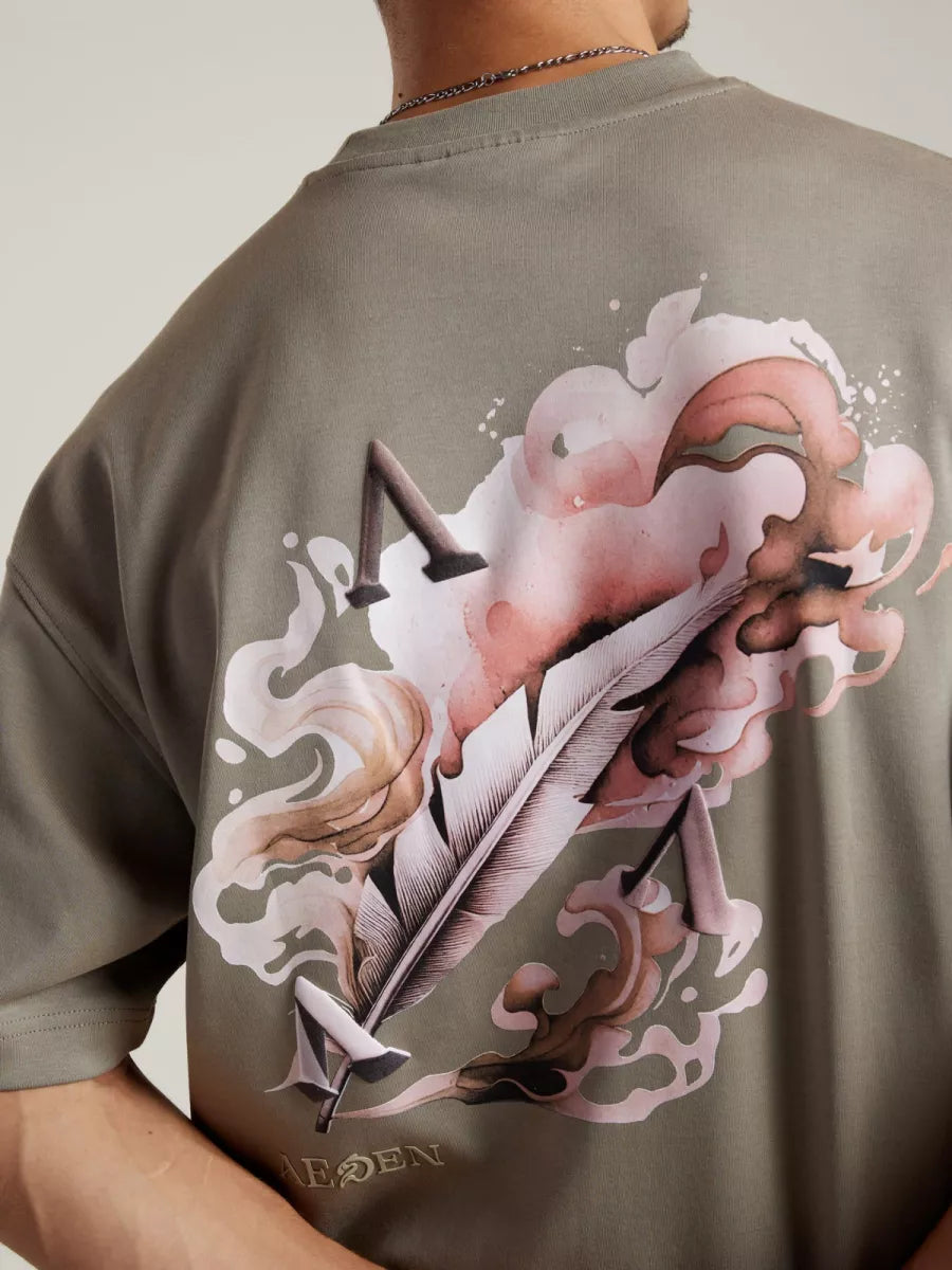 AEDEN AEDEN Raphael Tee - GROEN