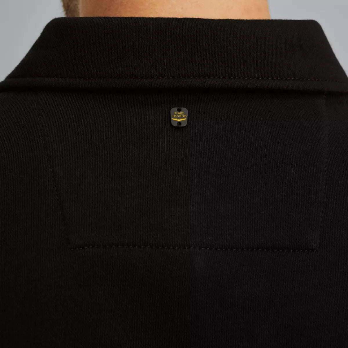 PME-LEGEND Sweatshirt met polokraag ZWART