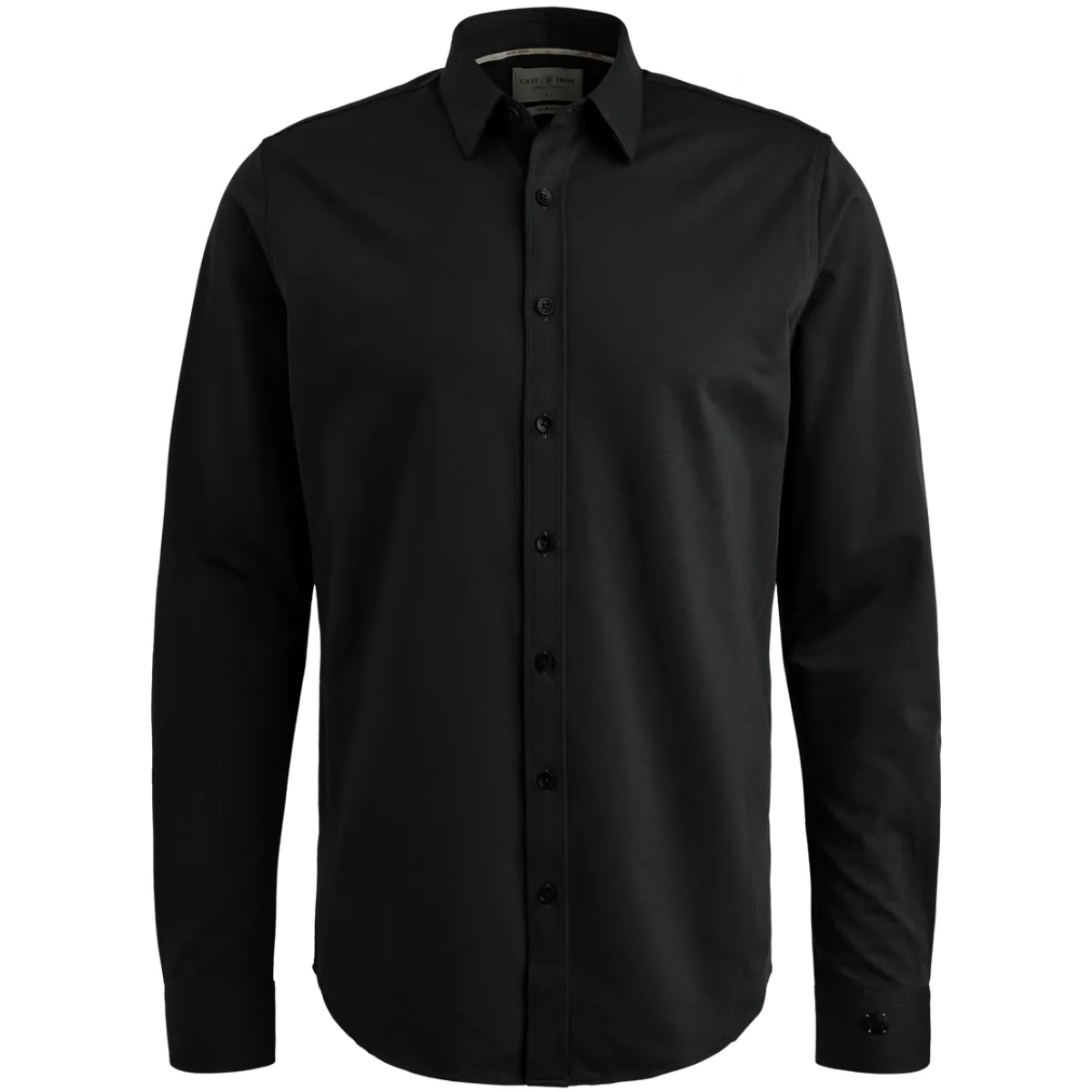 CAST IRON Long Sleeve Shirt Twill Jersey 2 t - ZWART