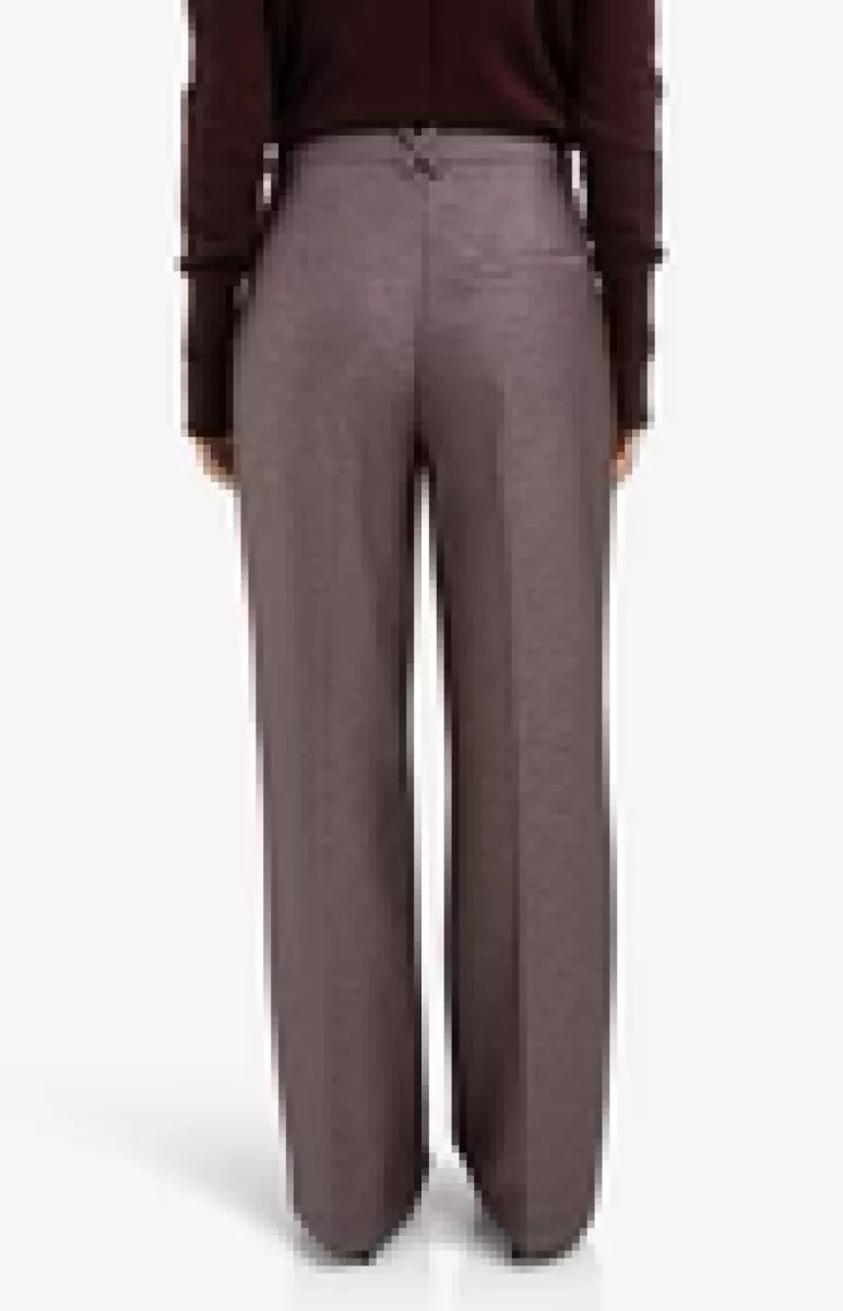 YAYA YAYA Shiny woven trousers - CAMEL