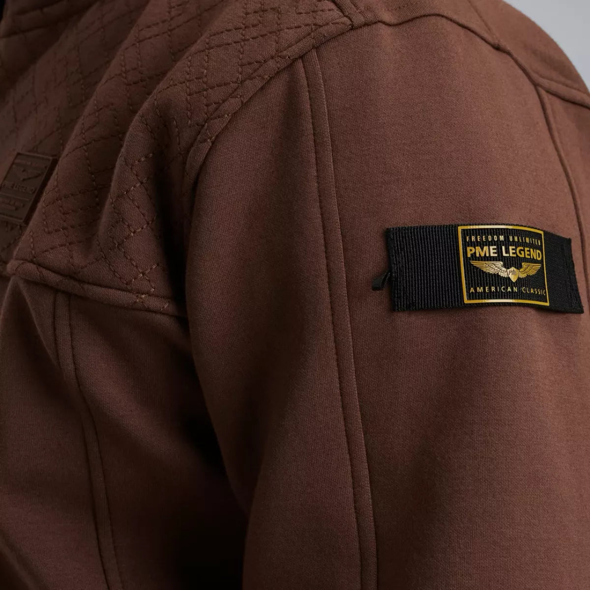 PME-LEGEND Sweat jacket met ritssluiting BRUIN