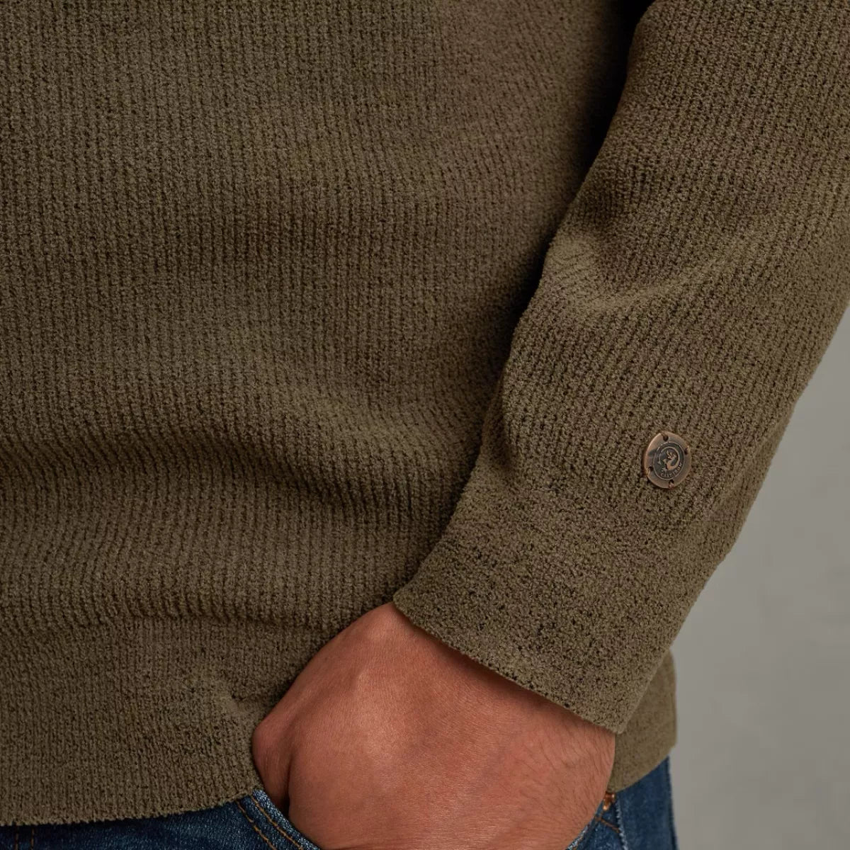CAST IRON Mock neck soft blend - ARMY GROEN