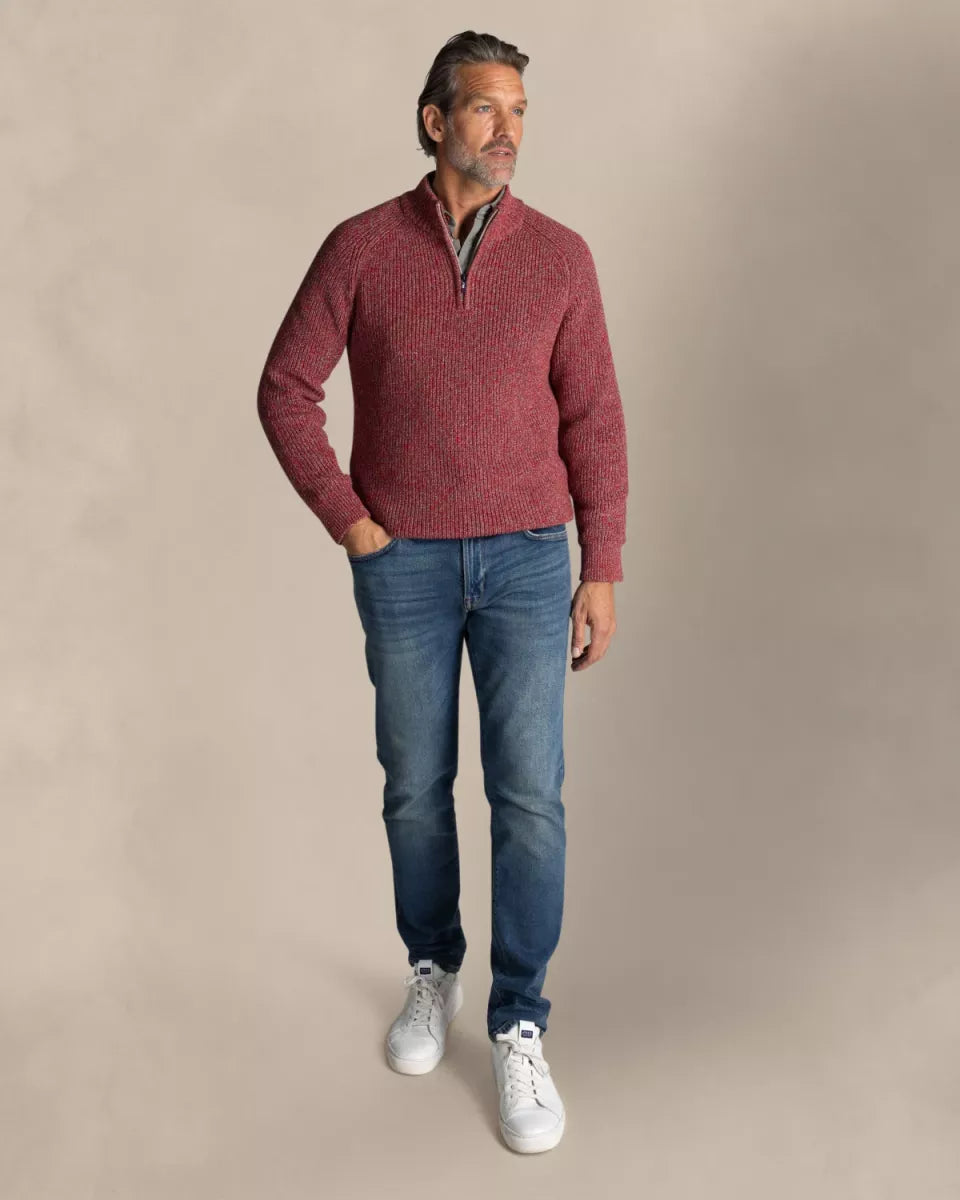 NEW ZEALAND AUCKLAND Half Zip Pullover - Cherry Red