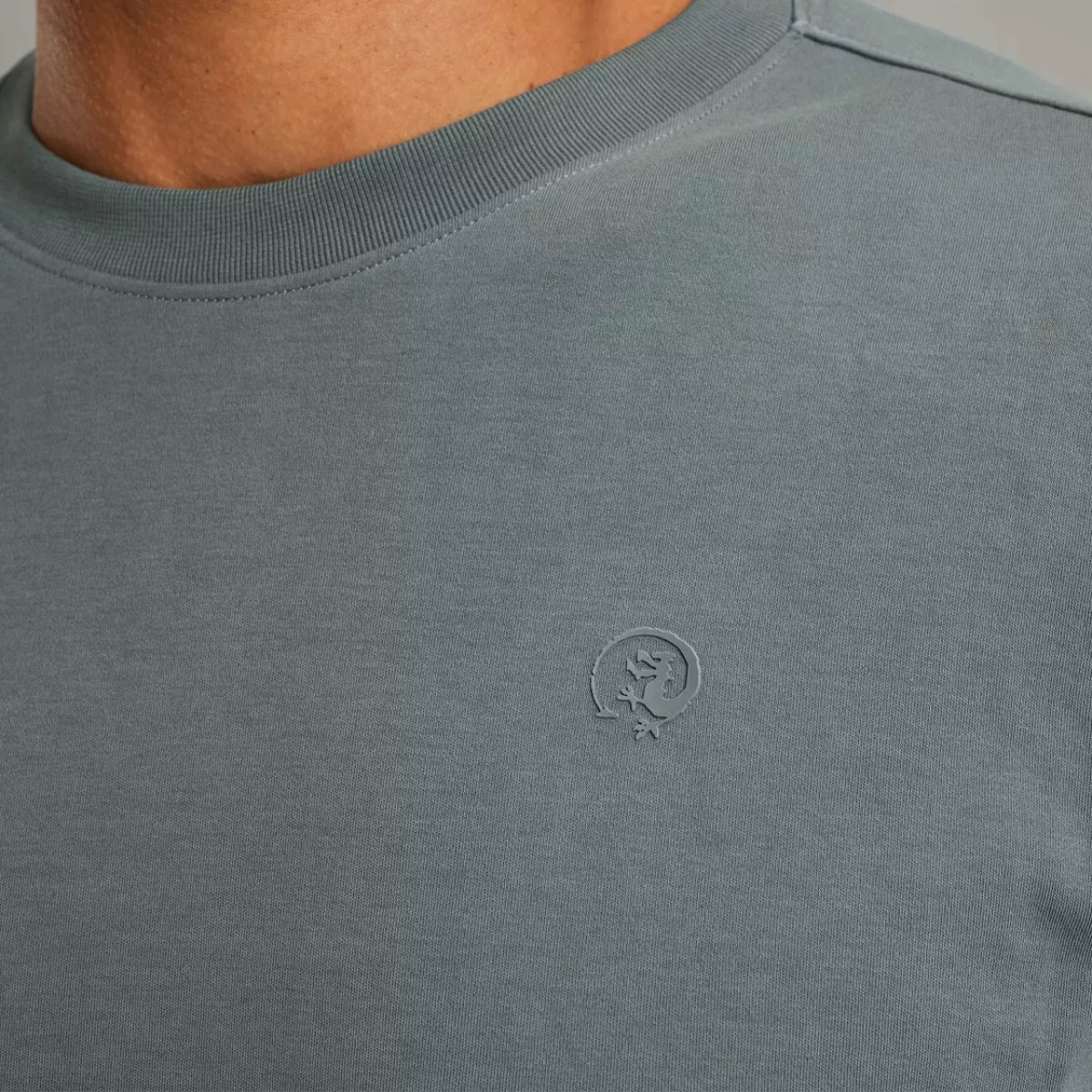 CAST IRON Short sleeve r-neck regular fit in - GRIJS