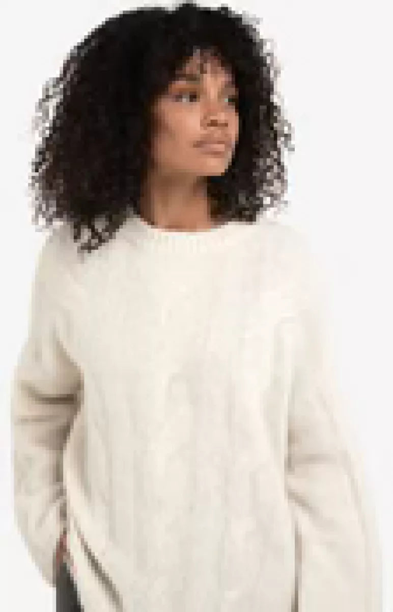YAYA YAYA Soft cable knit sweater - MELEE GRIJS