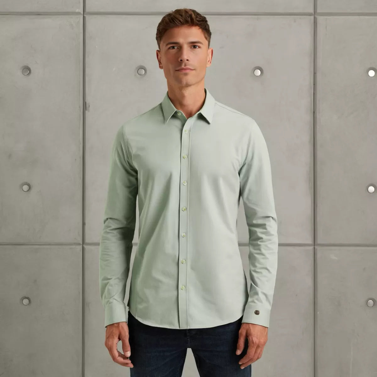 CAST IRON Long Sleeve Shirt Twill Jersey 2 t - GRIJS