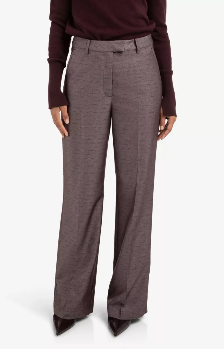 YAYA YAYA Shiny woven trousers - CAMEL